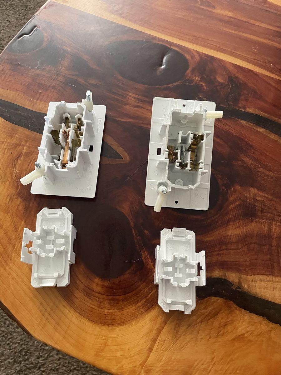 Mobile Home/RV Electrical Outlets & Light Switches - White - Set of 4