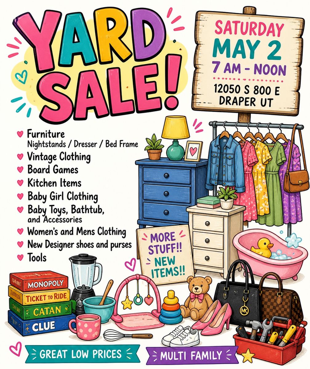 HUGE Multi Family Yard sale MORE STUFF
