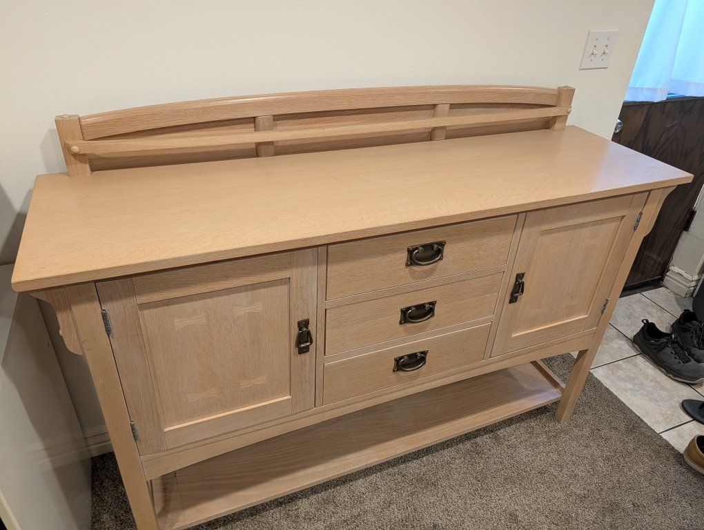 Mission Style White Oak Sideboard Buffet Cabinet | Craftsman Console