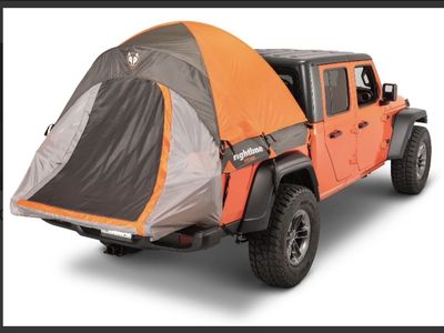 Rightline Gear Truck Tent and Mattress for Jeep Gladiator JT, Grey/Orange - Compact Truck Bed Camping Shelter
