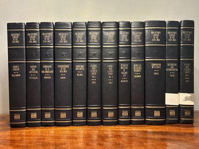 Collector’s Library of the Civil War Book Set of 12 Leather Covers, Gold-Gilt Edging, Ribbon (America, Patriotism, Decor)