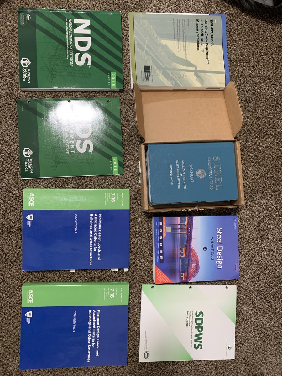 Civil Engineering Books (Steel, Wood & Masonry, Design Loads and other design material texts)