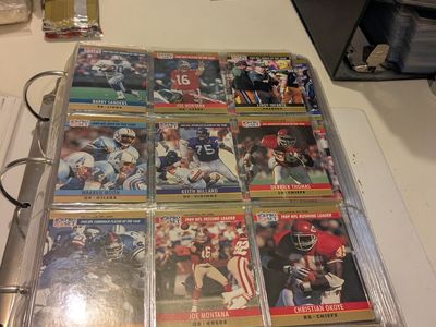 Big binder of 1990 proset football cards