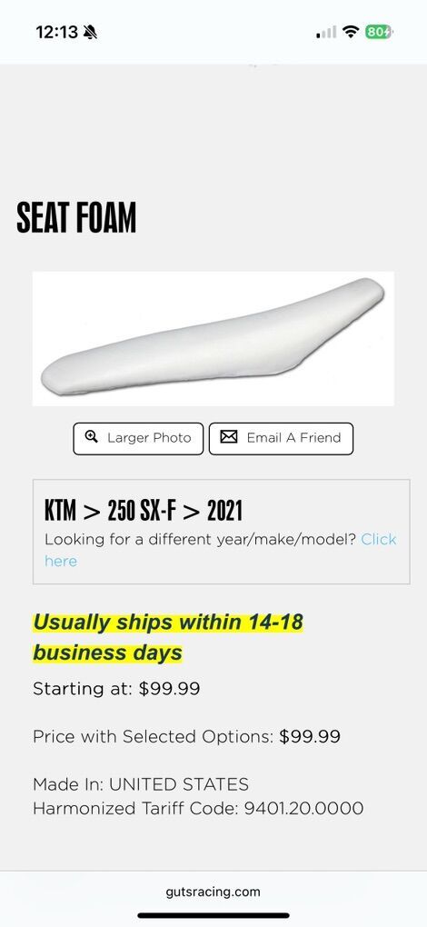 Guts Racing Seat Foam -35mm Lower Than Stock