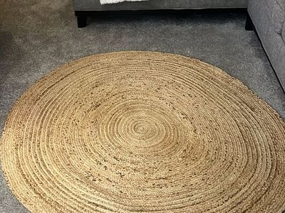 Round Jute Area Rug Natural Woven Fiber
