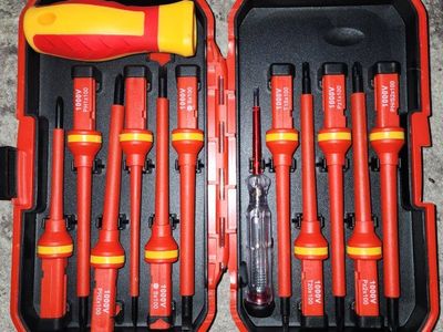 13-Piece 1000V Insulated Screwdriver Set with Interchangeable Blades and Case