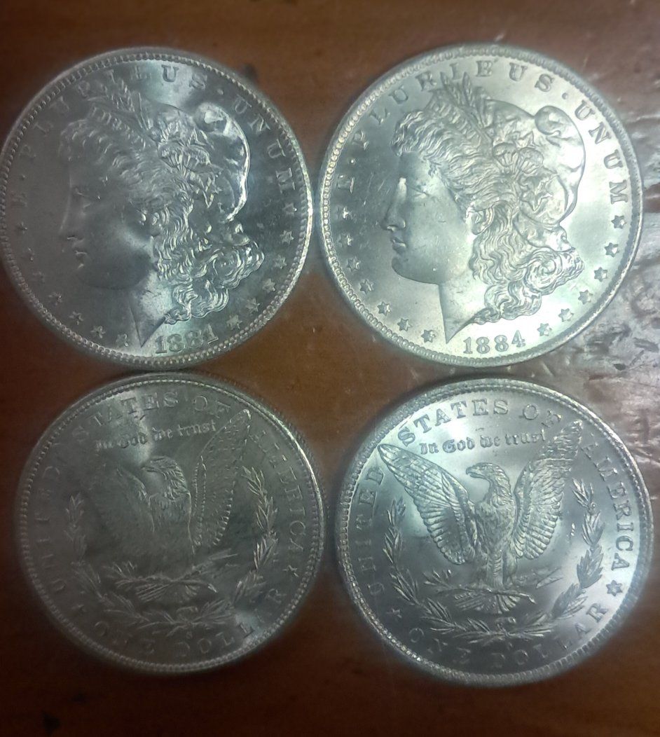 1881-S & 1884-O Morgan Silver Dollars - Uncirculated (UNC)