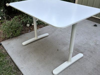 Ikea Adjustable Height Desk, White