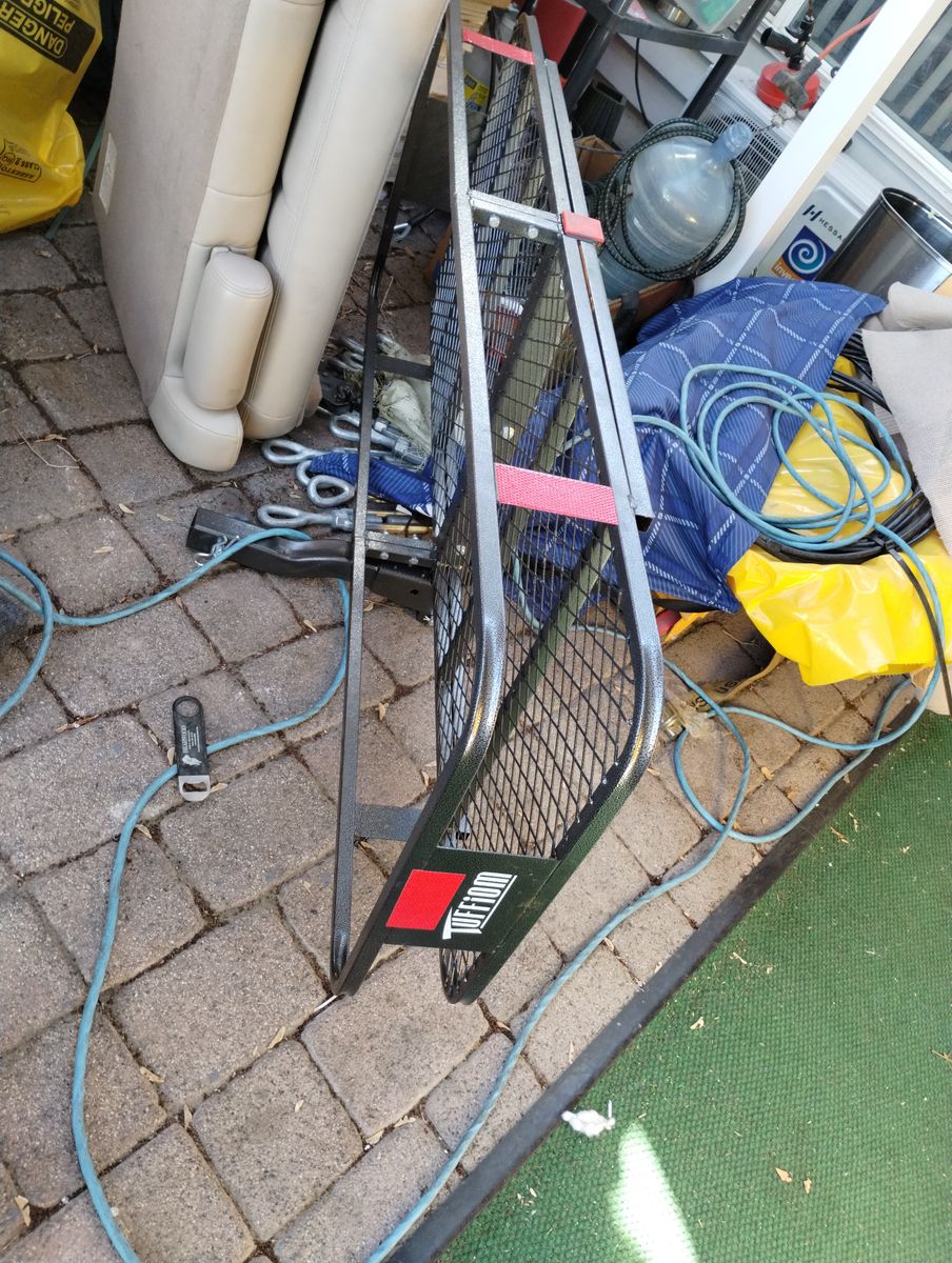 hitch mount cargo rack with net cover / winter cover/ locking hitch pin/ tie down straps