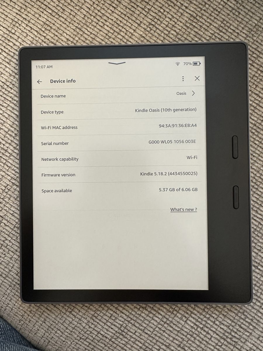 Kindle Oasis 10th Gen
