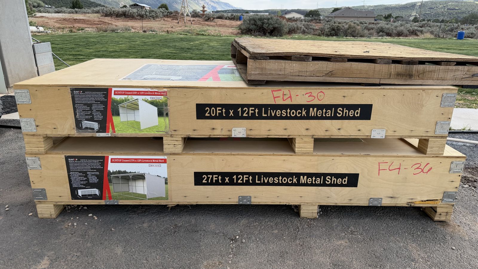 Brand new metal shelter 28X12 -27X12 -20X12 in box