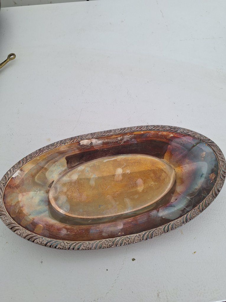 silver plate bread tray