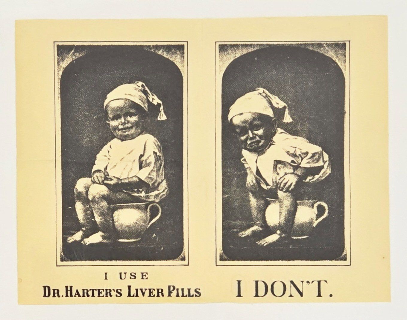 Vintage-Style Dr. Harter's Liver Pills Advertising Wall Art – Humorous Bathroom Decor