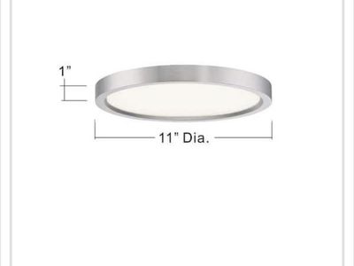Commercial Electric 11in Brushed Nickel Integrated LED Flush Mount Light OST1711BN