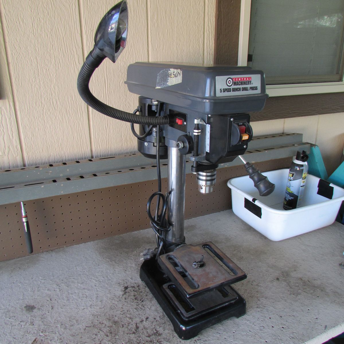 Drill Press 5 Speed, 1/2 in Chuck, Worklight