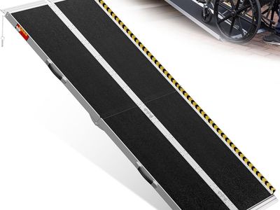 NEW 7FT Portable Wheelchair Ramp, Seamless Non-Slip Aluminum Ramps for Wheelchairs for Home