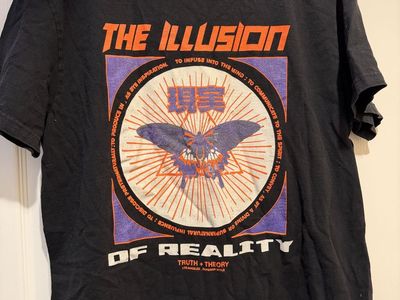 Truth + Theory The Illusion of Reality Graphic Tee Men's Black T-Shirt Size M