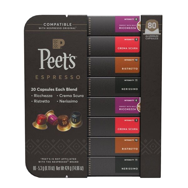 Peet's Coffee Nespresso Compatible Capsules Variety 80-count 1290988 #72372
