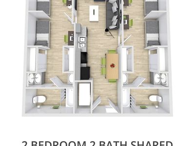 2x2 shared bedroom at The Green Campus On Drive