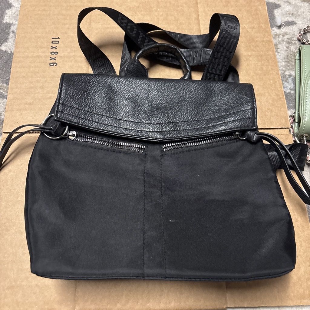 Black Mini Backpack with Zipper Pockets
