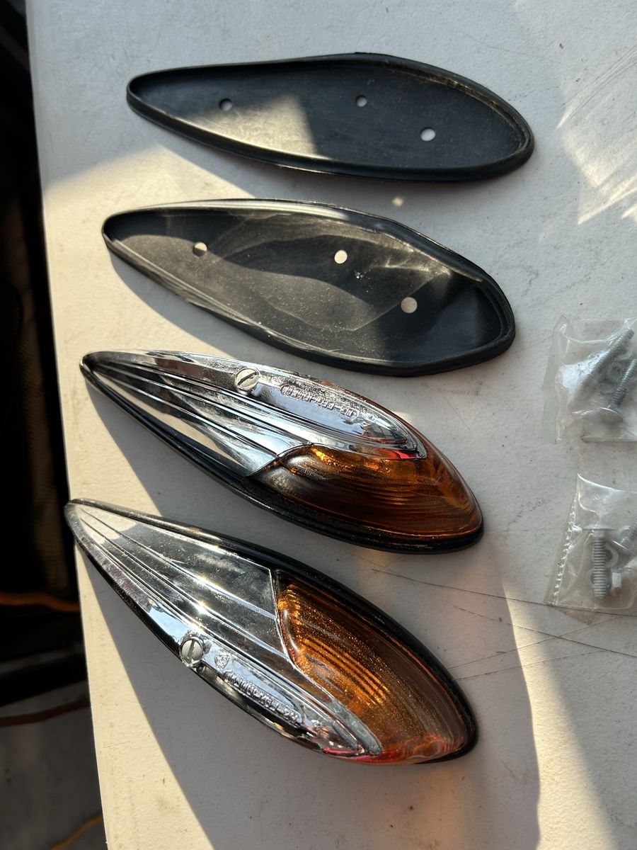 2 Electroline N4 Cab Clearance Marker Light Amber Harley Indian Motorcycle Glass