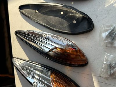 2 Electroline N4 Cab Clearance Marker Light Amber Harley Indian Motorcycle Glass