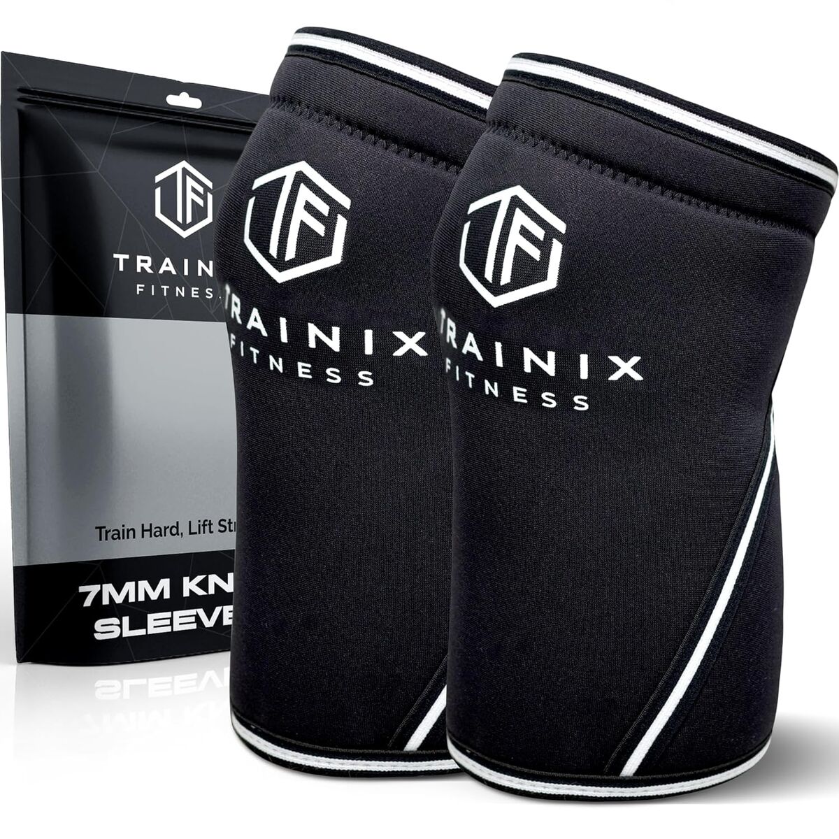Trainix - 7mm Neoprene Compression Knee Sleeves For Men & Women - Gym Workout - SMALL