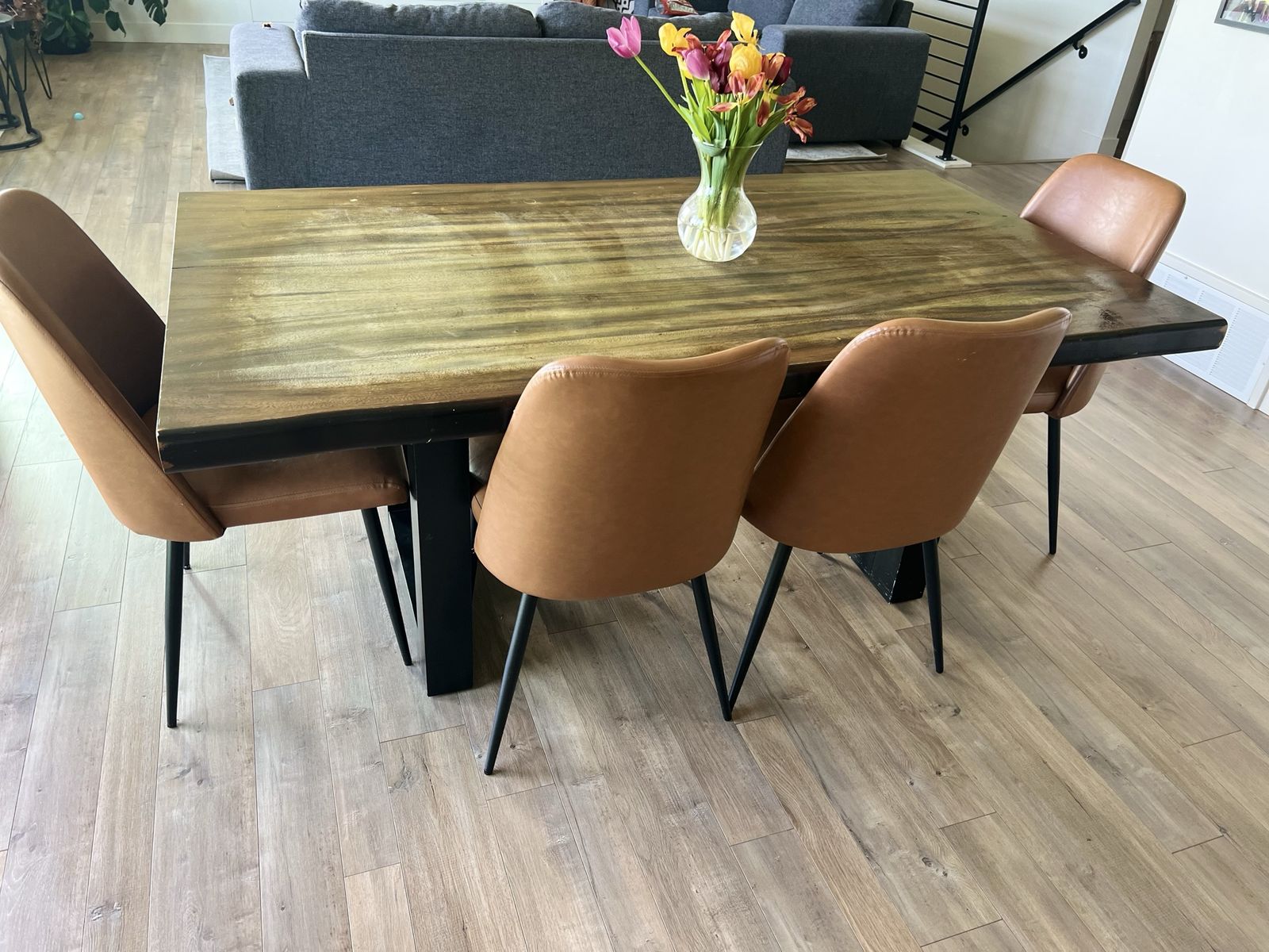 Modern Wood Dining Table + Bench