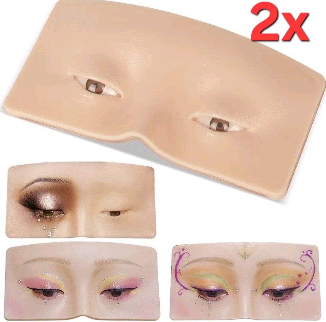 New! 2x Reusable Silicone Eye Dummy Makeup Practice Board Professional Student