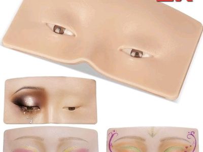 New! 2x Reusable Silicone Eye Dummy Makeup Practice Board Professional Student