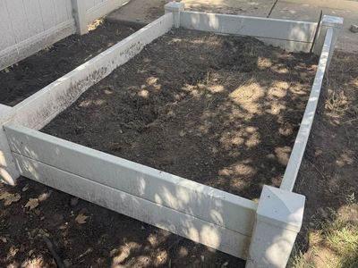 Vinyl raised garden bed.