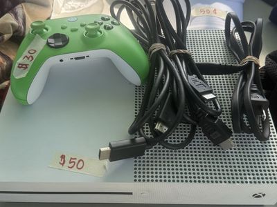 Xbox One S Console with Green Controller