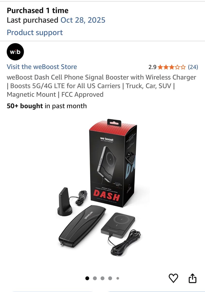weBoost Dash Cell Phone Signal Booster - NEW