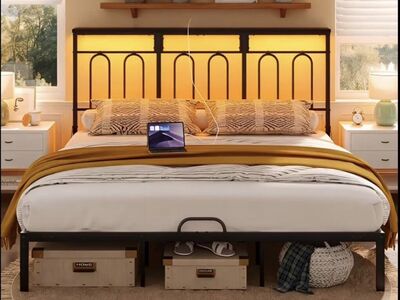New Queen Bed Frame – Modern w/ LED + Charging