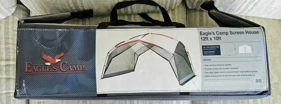 Eagle's Camp 12x10ft Screen House - Freestanding, Mesh Enclosure, 2 Zipper Doors,  BRAND NEW NEVER BEEN OUT OF THE BOX!