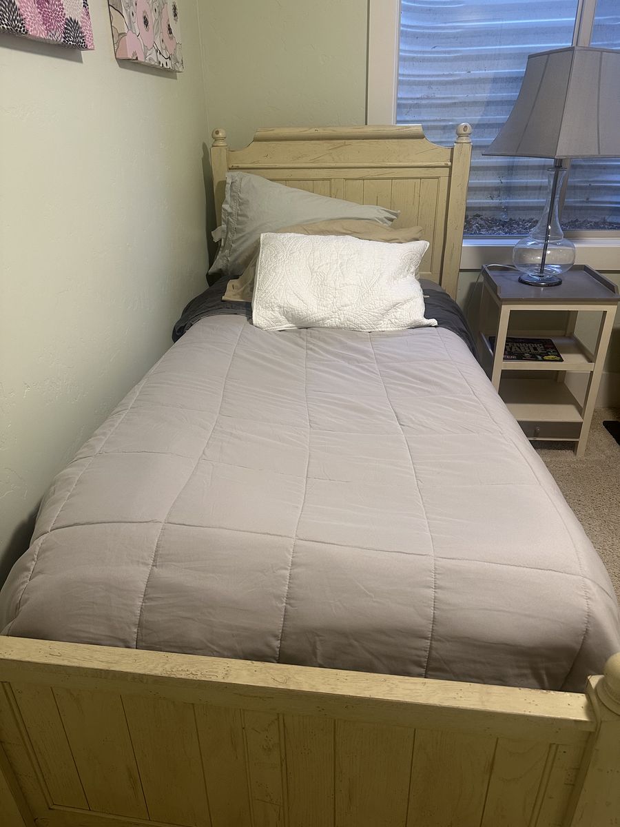 Twin wooden bed