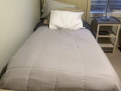Twin wooden bed