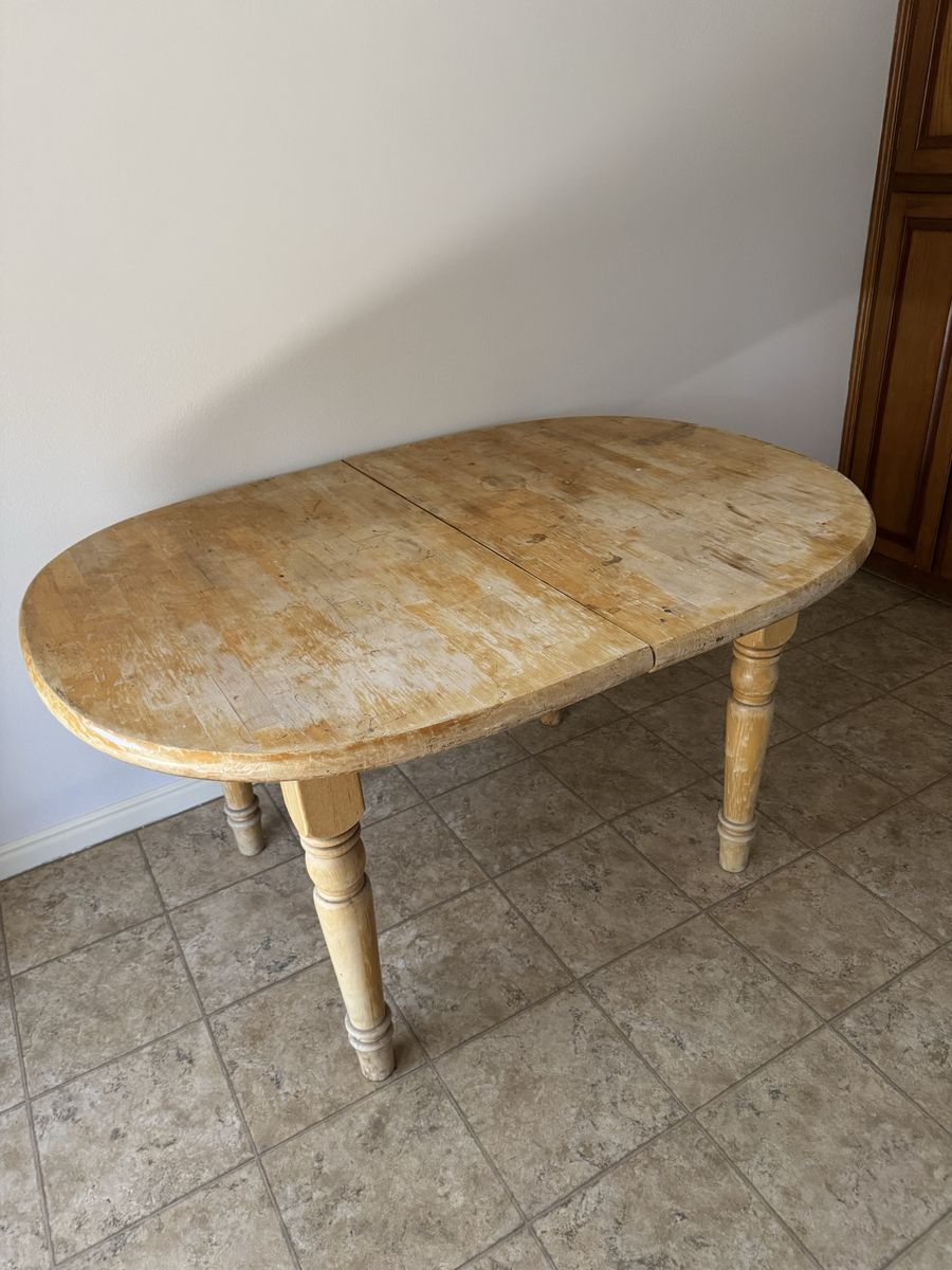 Vintage Drop Leaf Dining Table - Rustic Farmhouse Style