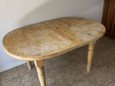 Vintage Drop Leaf Dining Table - Rustic Farmhouse Style