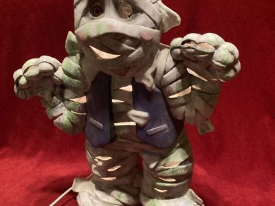 Vintage Halloween Ceramic Lighted Mummy 16 Inch