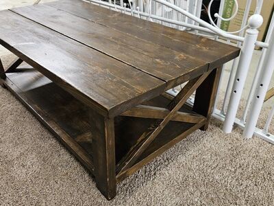 solid wood rustic coffee table