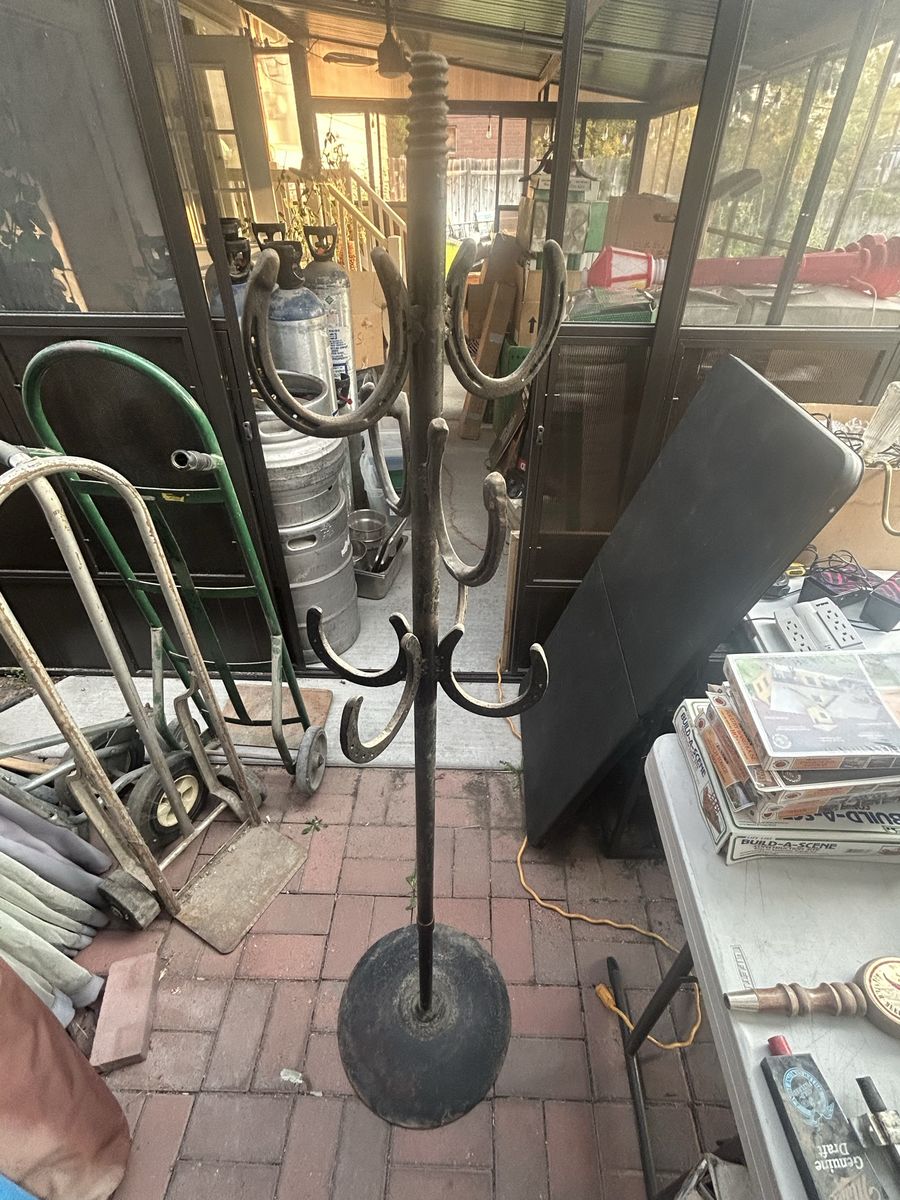 Cool Custom Made Black Horseshoe Coat Hanger 5 Feet Tall