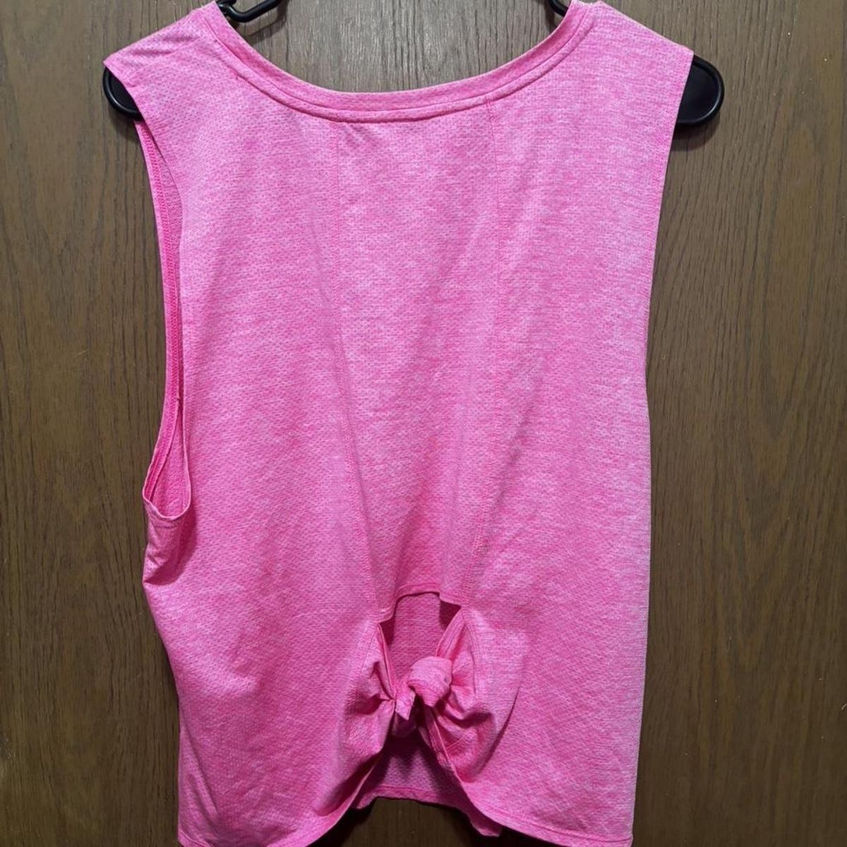 Athletic Works Women's Pink Tank Top, Size L, Tie-Front Detail