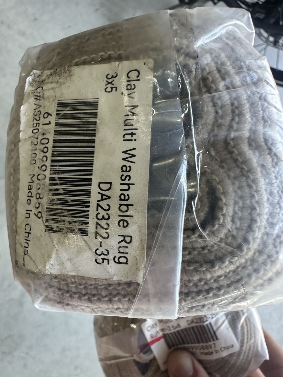 Annie Selke Clay Multi Washable Rug Runner 2.5x8 ft and Rug 3x5 ft - New