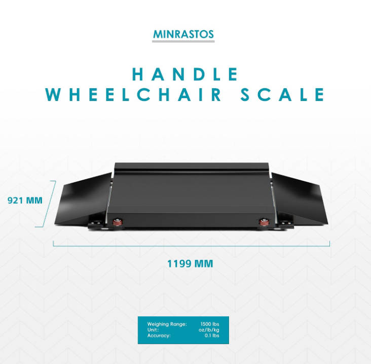Wheelchair Scale with Dual Detachable Extended Ramp for Home Use Medical Portable