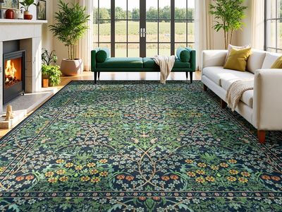 NEW Floral Living Room Rug 8x10 Area Rugs, Vintage Floral Forest Distressed Retro Boho
