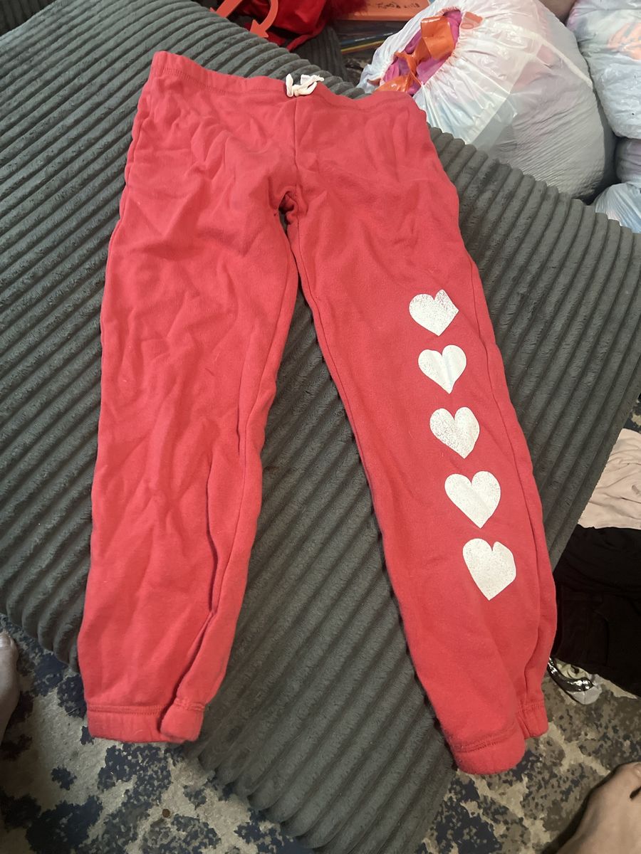 Grayson Kids Red Heart Print Jogger Sweatpants Size L 10-12
