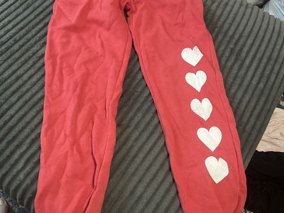Grayson Kids Red Heart Print Jogger Sweatpants Size L 10-12