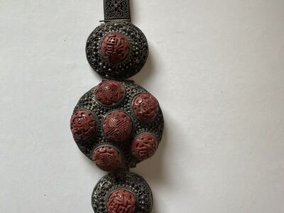 Antique Chinese Red Cinnabar Bracelet