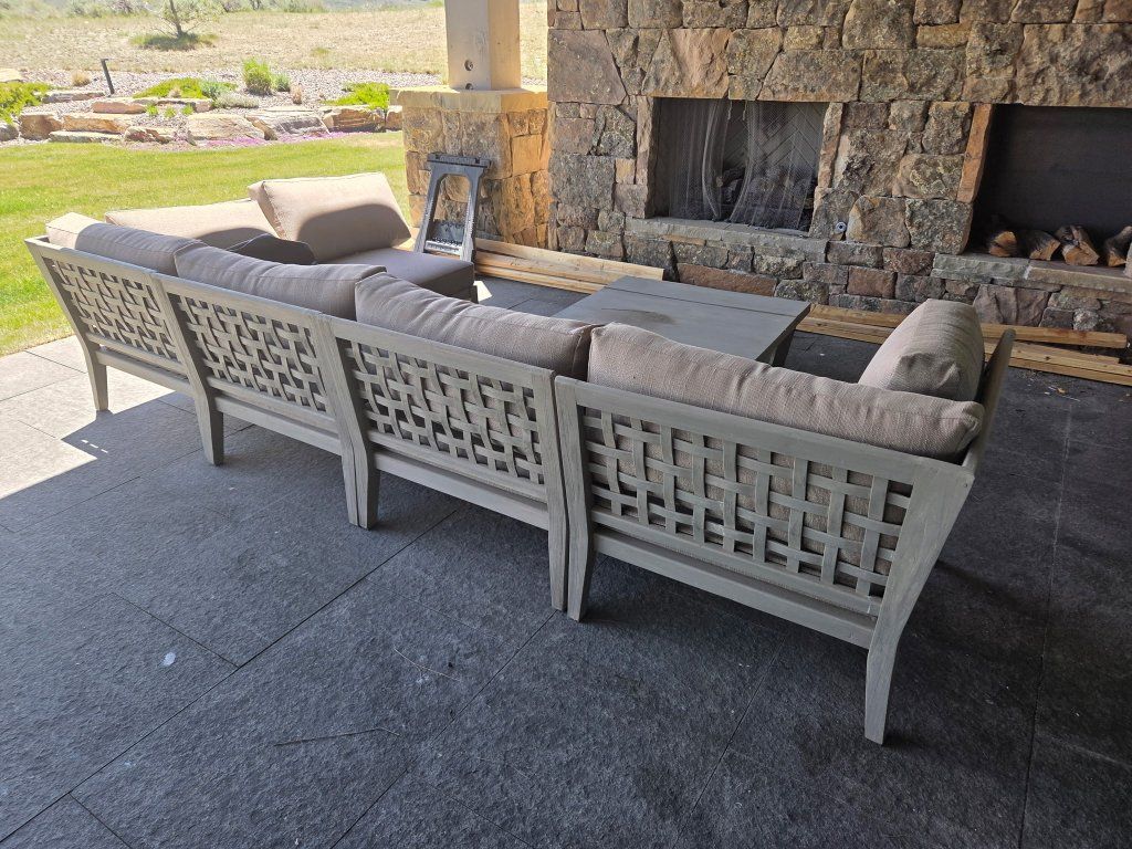 Outdoor sectional sofa with coffee table